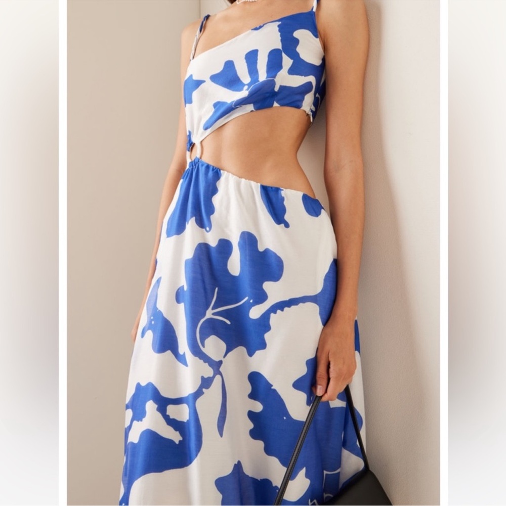 SIR Vivi Asymmetric Cotton-Silk Maxi Dress US6 - Picture 3 of 12